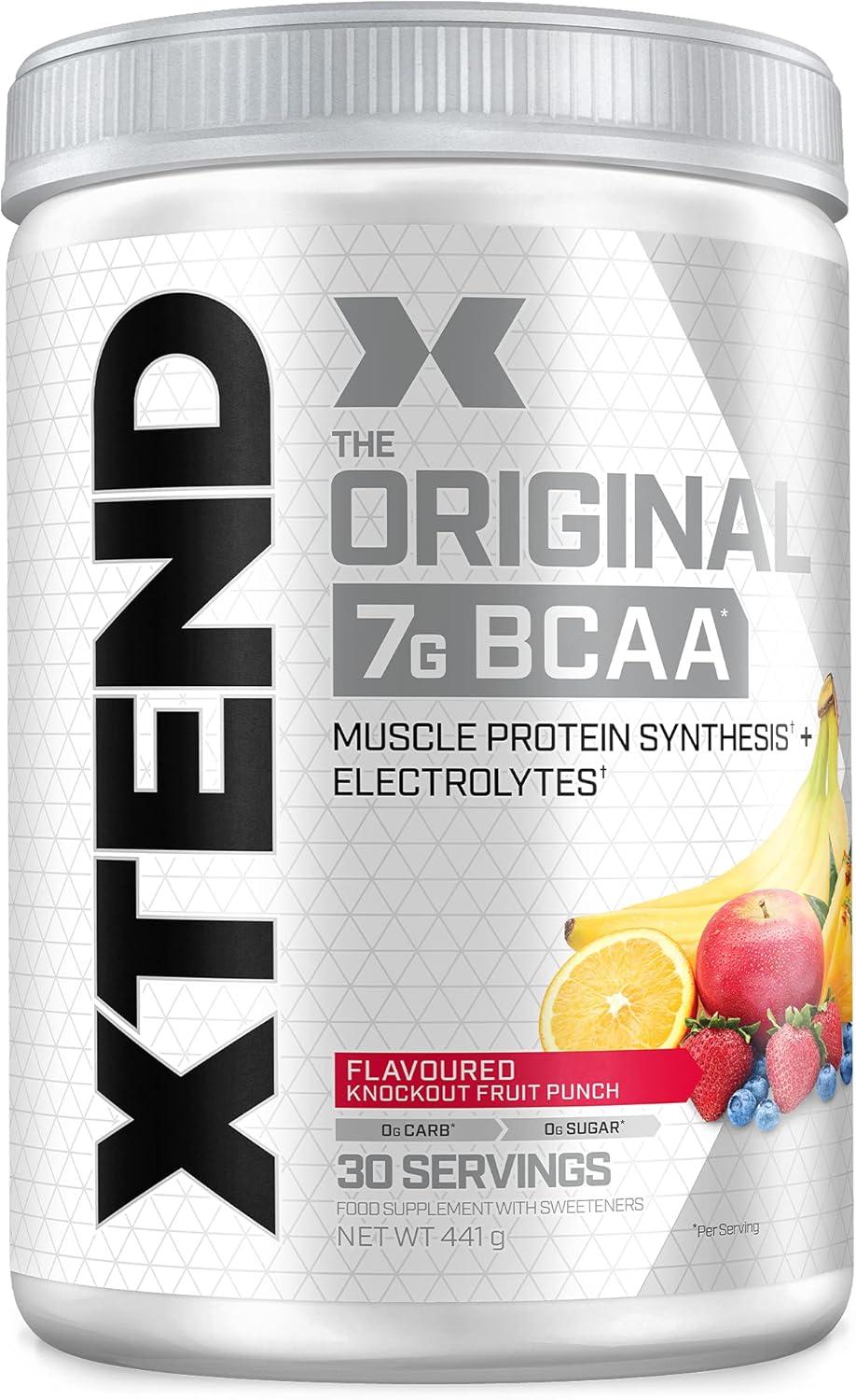 imagePoudre XTEND Original aux BCAA citroncitron vert complment alimentaire aux acides amins ramifis 7 g de BCAA lectrolytes pour rcupration et hydratation 30 portionsJus de fruit