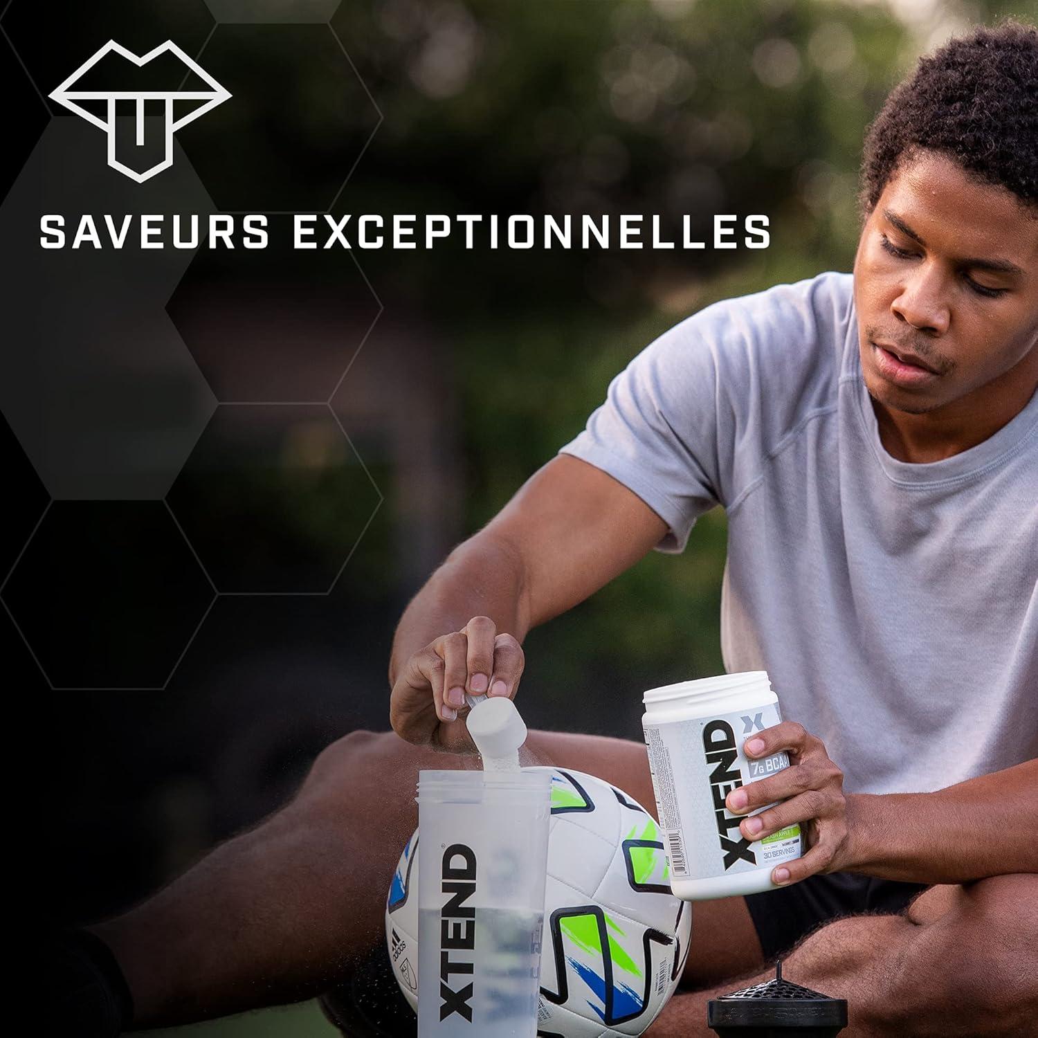imagePoudre XTEND Original aux BCAA citroncitron vert complment alimentaire aux acides amins ramifis 7 g de BCAA lectrolytes pour rcupration et hydratation 30 portionsFramboise ananas