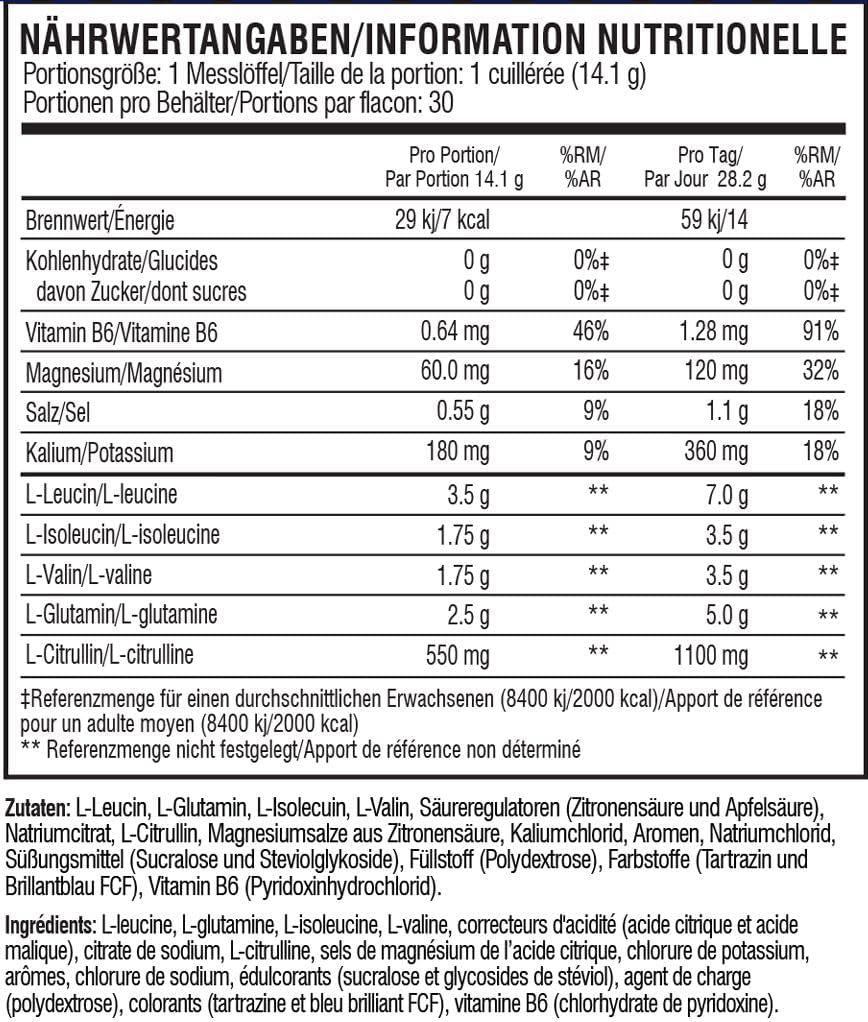 imagePoudre XTEND Original aux BCAA citroncitron vert complment alimentaire aux acides amins ramifis 7 g de BCAA lectrolytes pour rcupration et hydratation 30 portionsPomme verte