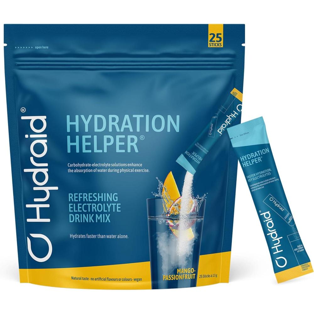 imageHYDRAID Hydration Helper BERRY Boisson lectrolyte Premium 1118mg dlectrolytes pour Sport ampamp Rcupration Rapide 25 Sachets Saveur Fruits des BoisMangue