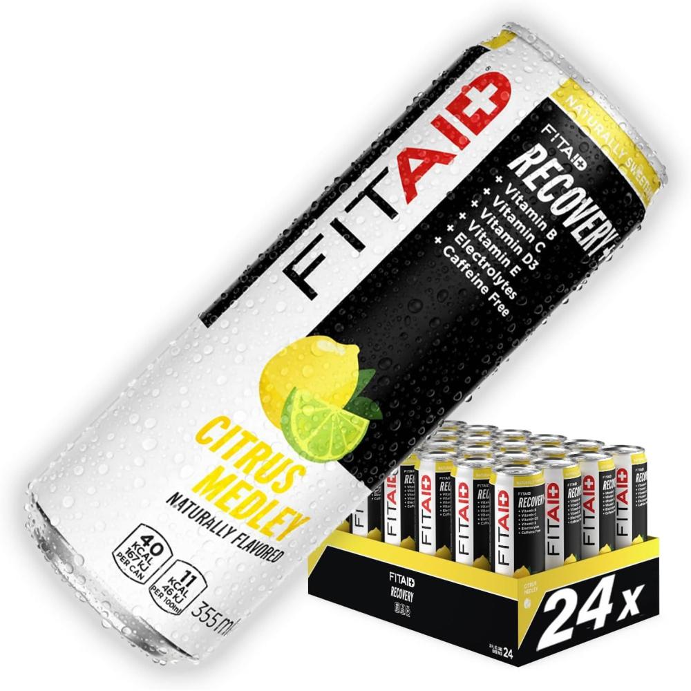 imageLIFEAID FITAID RX Recovery Blend Creatine BCAAs Glutamine Electrolytes Omega3s 100 Clean Paleo Vegan and GlutenFree No Artificial Flavors or Sweeteners 12 Oz Pack of 24FITAID