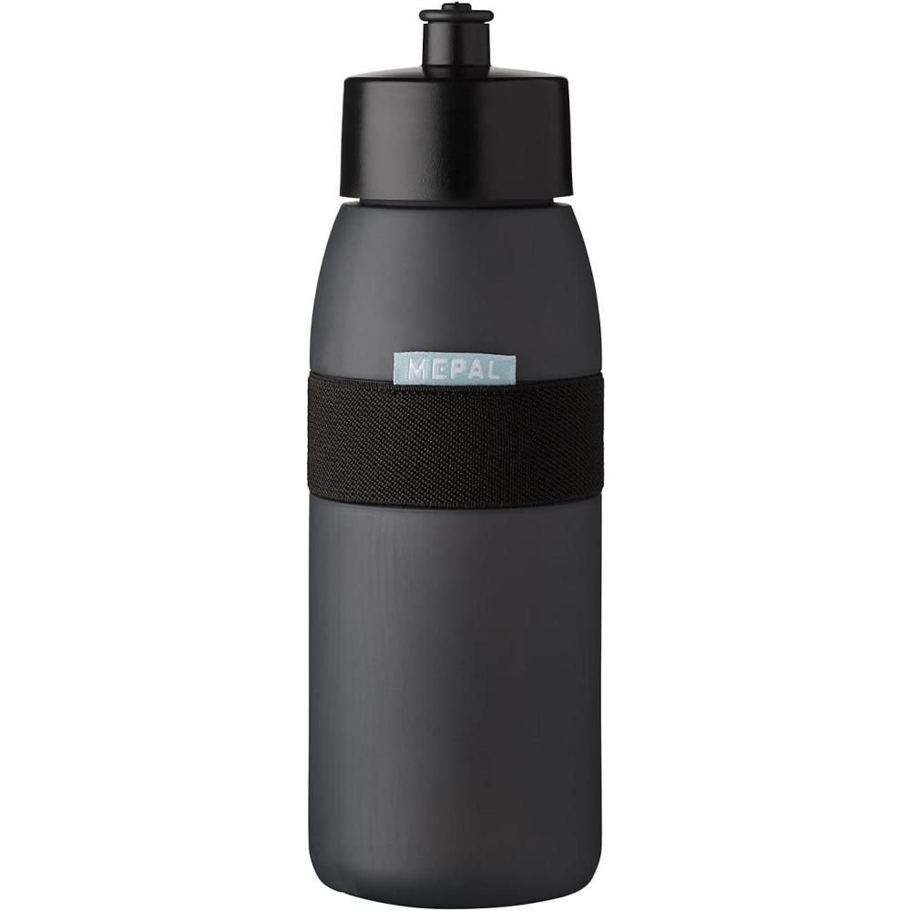 imageMepal Bouteille de Sport Ellipse Bouteille dEau pour le Sport et les Loisirs Bouteille de Boisson Sportive avec bec Souple Lavable au Lavevaisselle et sans BPA 500 ml Nordic blueNordic Black