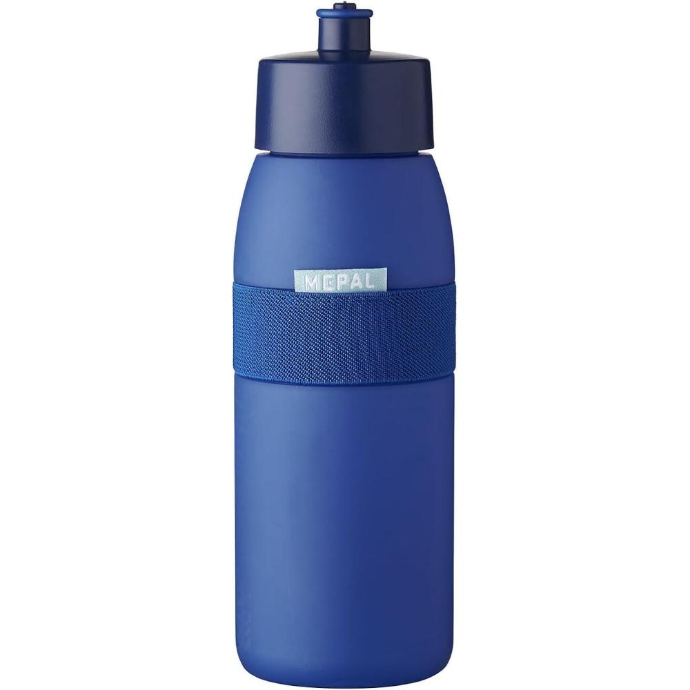 imageMepal Bouteille de Sport Ellipse Bouteille dEau pour le Sport et les Loisirs Bouteille de Boisson Sportive avec bec Souple Lavable au Lavevaisselle et sans BPA 500 ml Nordic blueVivid Blue