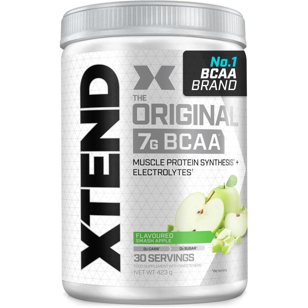 imagePoudre XTEND Original aux BCAA citroncitron vert complment alimentaire aux acides amins ramifis 7 g de BCAA lectrolytes pour rcupration et hydratation 30 portionsPomme verte