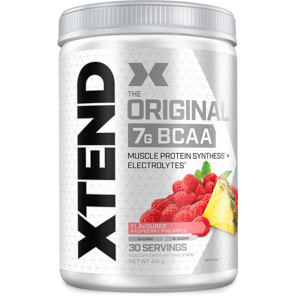 imagePoudre XTEND Original aux BCAA citroncitron vert complment alimentaire aux acides amins ramifis 7 g de BCAA lectrolytes pour rcupration et hydratation 30 portionsFramboise ananas