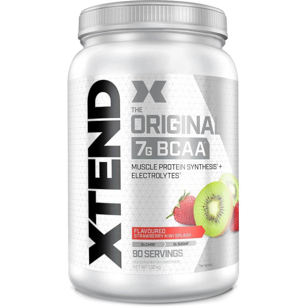 imagePoudre XTEND Original aux BCAA citroncitron vert complment alimentaire aux acides amins ramifis 7 g de BCAA lectrolytes pour rcupration et hydratation 30 portionsFraisekiwi