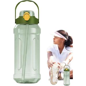 Bouteille d&rsquo;eau sportive, bouteille d&rsquo;eau courante | Tobus de boisson à l&rsquo;épreuve des fuites – Bouteille d&rsquo;eau légère portable avec double bec de boisson pour le camping de pymatisation de voyage(Vert Clair)