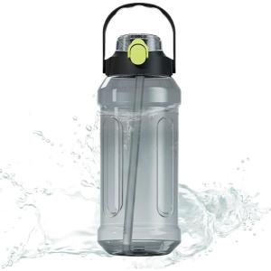 Bouteille d&rsquo;eau sportive, bouteille d&rsquo;eau courante | Tobus de boisson à l&rsquo;épreuve des fuites – Bouteille d&rsquo;eau légère portable avec double bec de boisson pour le camping de pymatisation de voyage(Vert Foncé)