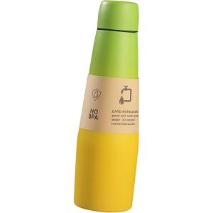 Bouteille d&rsquo;entraînement | Coupe isolante pour bouteilles de boisson sportive | Reflow -Acier inoxydable Termos peut boire une tasse avec une grande capacité pour les hommes et les femmes voyager et(Vert Jaune)