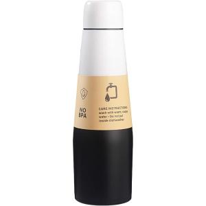 Bouteille d&rsquo;entraînement | Coupe isolante pour bouteilles de boisson sportive | Reflow -Acier inoxydable Termos peut boire une tasse avec une grande capacité pour les hommes et les femmes voyager et(Noir et Blanc.)
