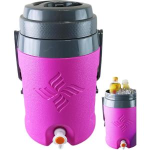 Dispensateur de boissons en eau sportive, distributeur de boissons isolés – 5,8 L distributeur d&rsquo;eau extérieur portable avec poignée – Rassembler des amis de la famille des amis de la famille pot de b(Rose Vif)