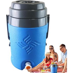 Distributeur de boissons d&rsquo;eau sportives, distributeur de boissons isolées | Distributeur d&rsquo;eau isolé de 5,8 litres avec poignée – Thé au lait limonade froide bocaux de boissons chaudes pour(Bleu)
