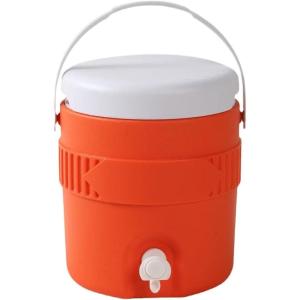 Distributeur de boissons sportives, refroidisseur d&rsquo;eau isotherme de 3,8 L, bouteille de boisson portable, distributeur de boissons pour activités de plein air(Orange 1)