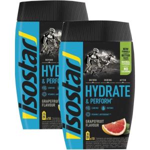 Isostar Hydrate & Perform Iso Drink – 400 g de poudre de boisson isotonique – poudre d&rsquo;électrolyte pour soutenir la performance sportive – pamplemousse (2x400g)(Pamplemousse)