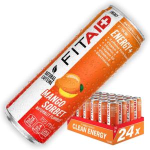 LIFEAID FITAID RX Recovery Blend, Creatine, BCAAs, Glutamine, Electrolytes, Omega-3s, 100% Clean, Paleo, Vegan and Gluten-Free, No Artificial Flavors or Sweeteners, 12 Oz. (Pack of 24)(FITAID ENERGY Mango Sorbet)