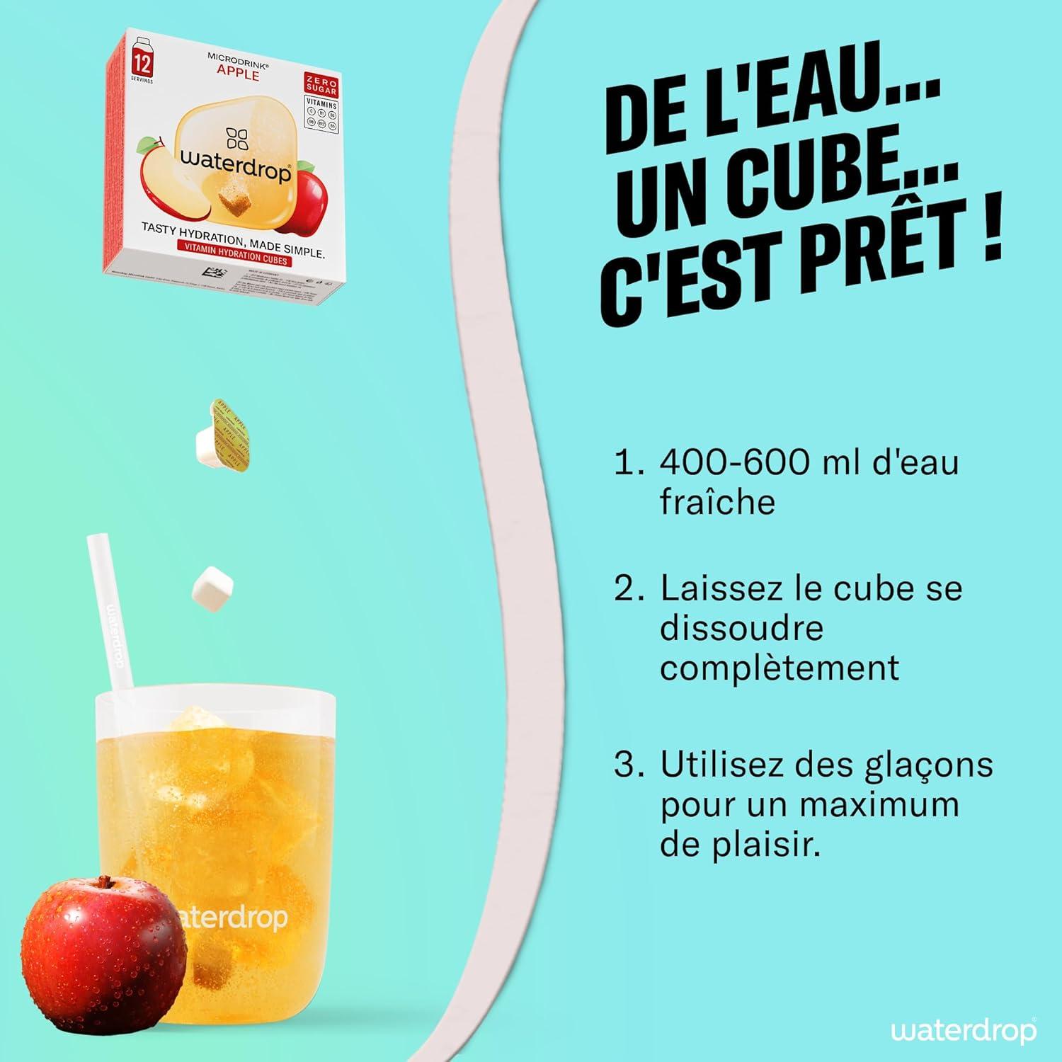 imagewaterdrop Microdrink Set Coffret Fruits Classiques 48 Pastilles Pour Boisson Hydratante en Saveurs Pomme Orange Framboise ampamp Cassis Cubes Boisson Vegan Vitamine C B Eau Aromatise Sans SucreCoffret Microdrink FLAIR
