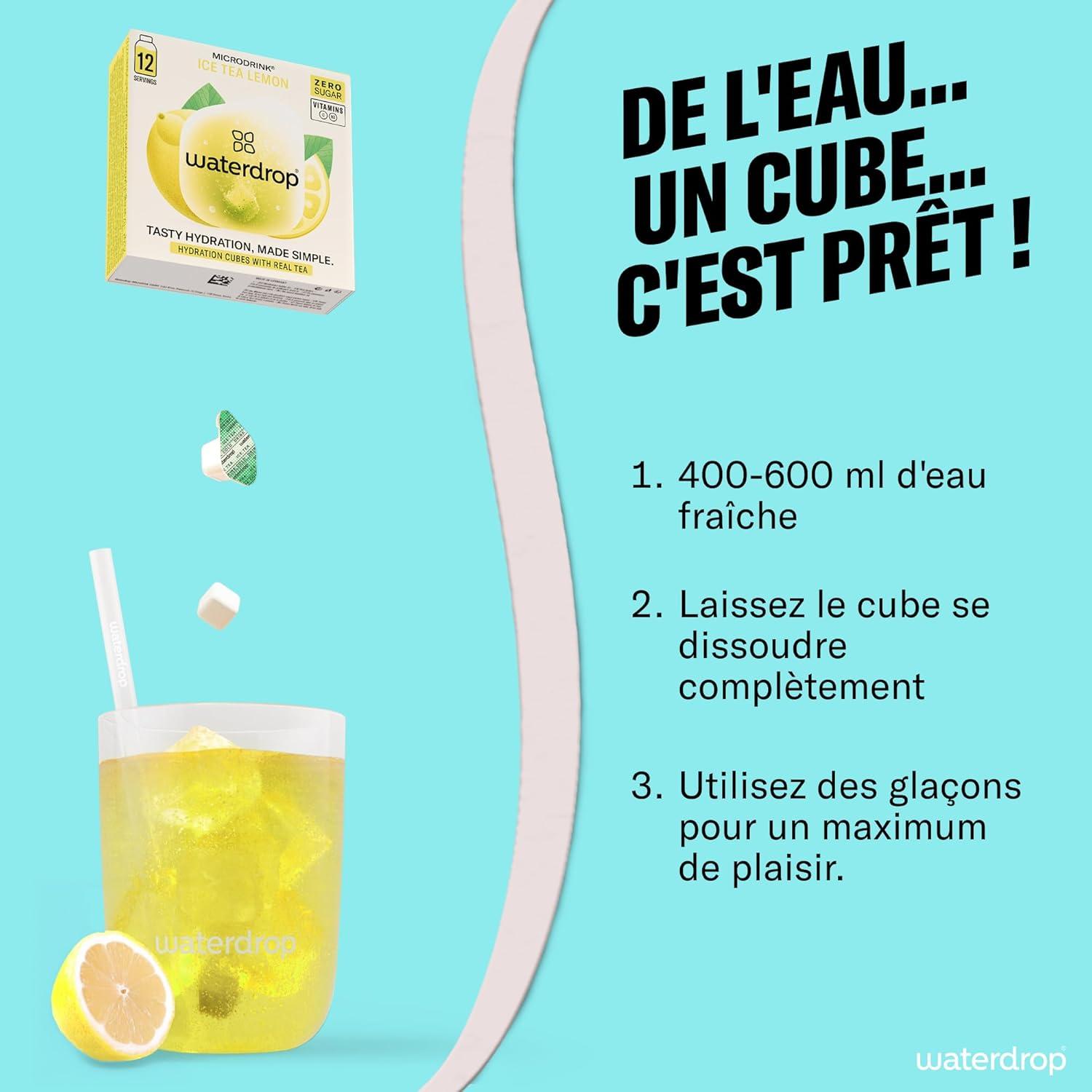 imagewaterdrop Microdrink Set Coffret Fruits Classiques 48 Pastilles Pour Boisson Hydratante en Saveurs Pomme Orange Framboise ampamp Cassis Cubes Boisson Vegan Vitamine C B Eau Aromatise Sans SucreFruits Tropicaux