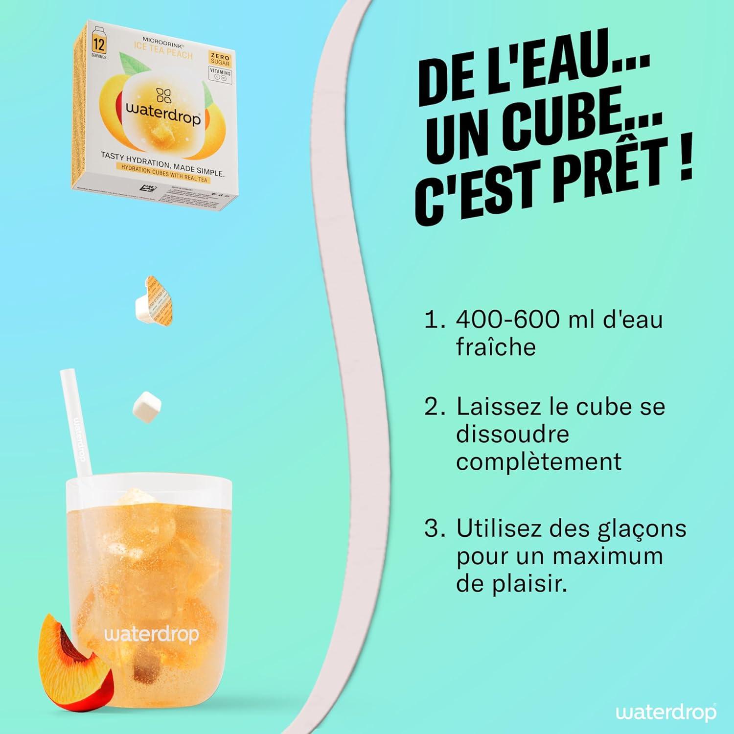 imagewaterdrop Microdrink Set Coffret Fruits Classiques 48 Pastilles Pour Boisson Hydratante en Saveurs Pomme Orange Framboise ampamp Cassis Cubes Boisson Vegan Vitamine C B Eau Aromatise Sans SucreCoffret Microdrink SKY