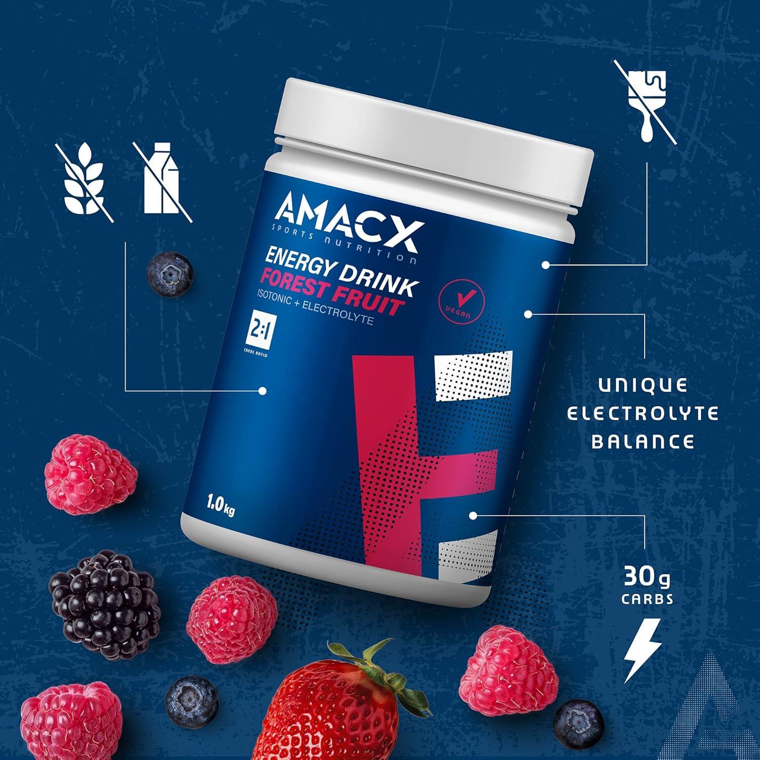 imageAMACX Boisson Energisante en Poudre Boisson Isotonique Hydratation Electrolyte pour le Sport 1kg Boissons nergtiques au Glucose et Fructose Sans Additifs Artificiels CitronFruits des bois