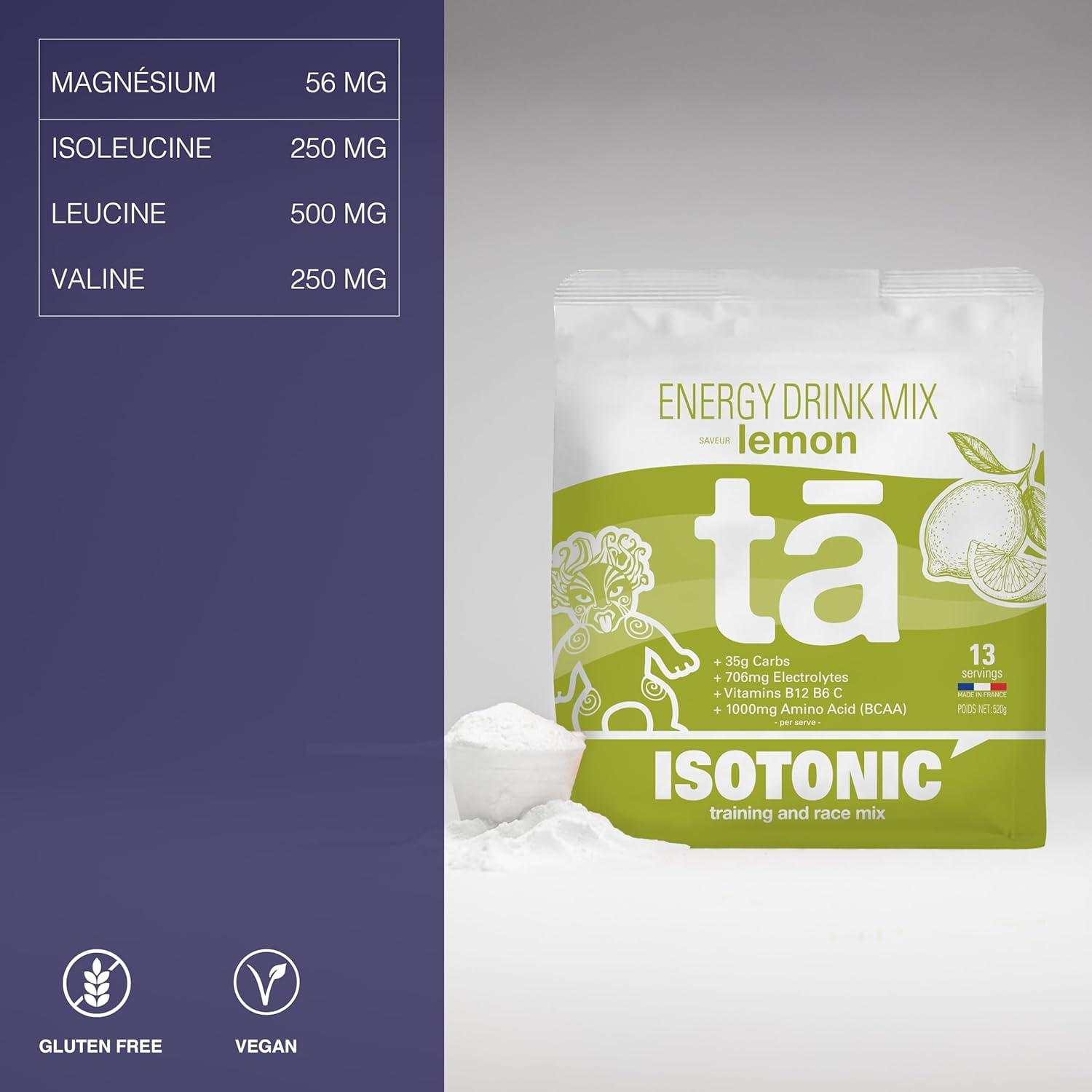 imageBoisson nergtique fabrique en France Apport en Glucides Electrolytes sodium magnsium potassium Vit C B6 B12 et BCAA Sac de 520g soit 13 bidons de 500ml ColaCitron