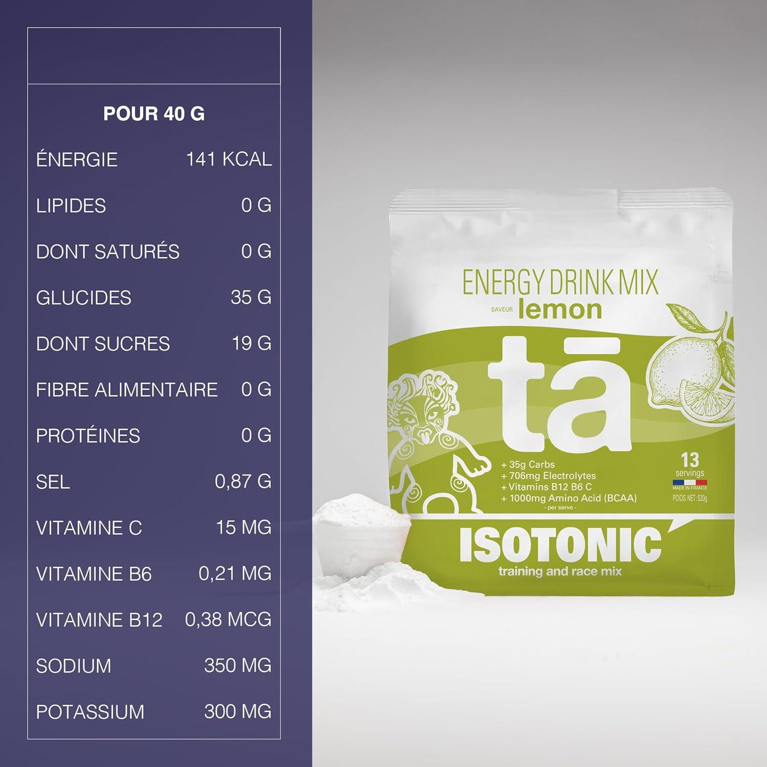 imageBoisson nergtique fabrique en France Apport en Glucides Electrolytes sodium magnsium potassium Vit C B6 B12 et BCAA Sac de 520g soit 13 bidons de 500ml ColaFruitsRouges