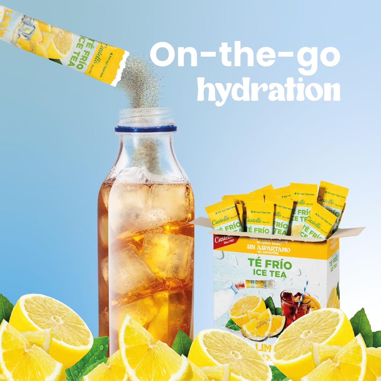 imageCastello since 1907 Th Glac Ice Tea Iced Tea Zro en Sachets Citron Total 36 Sachets 1 Sachet 500 ml de Boisson Zro Calorie Sans Sucres Sans Aspartame