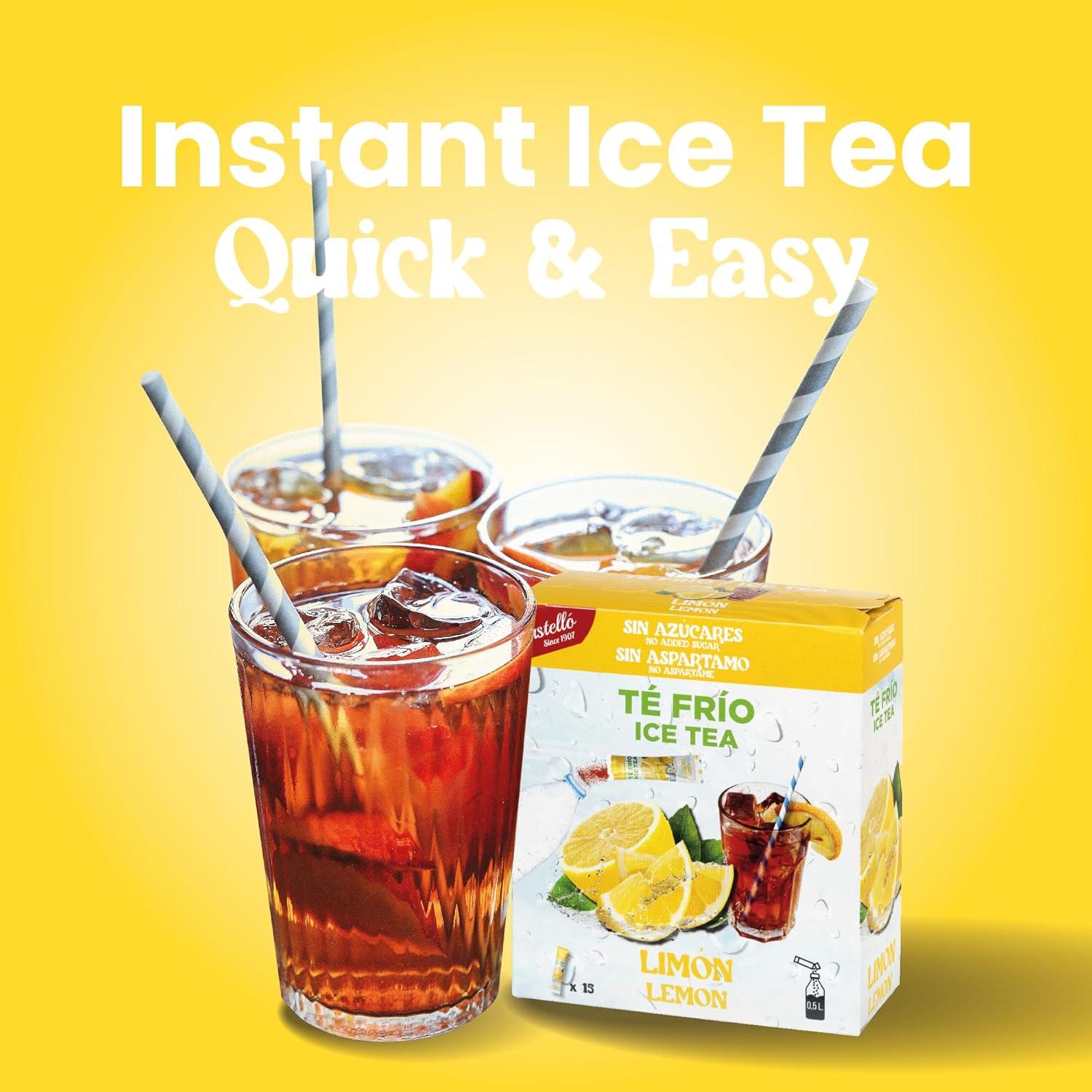 imageCastello since 1907 Th Glac Ice Tea Iced Tea Zro en Sachets Citron Total 36 Sachets 1 Sachet 500 ml de Boisson Zro Calorie Sans Sucres Sans Aspartame