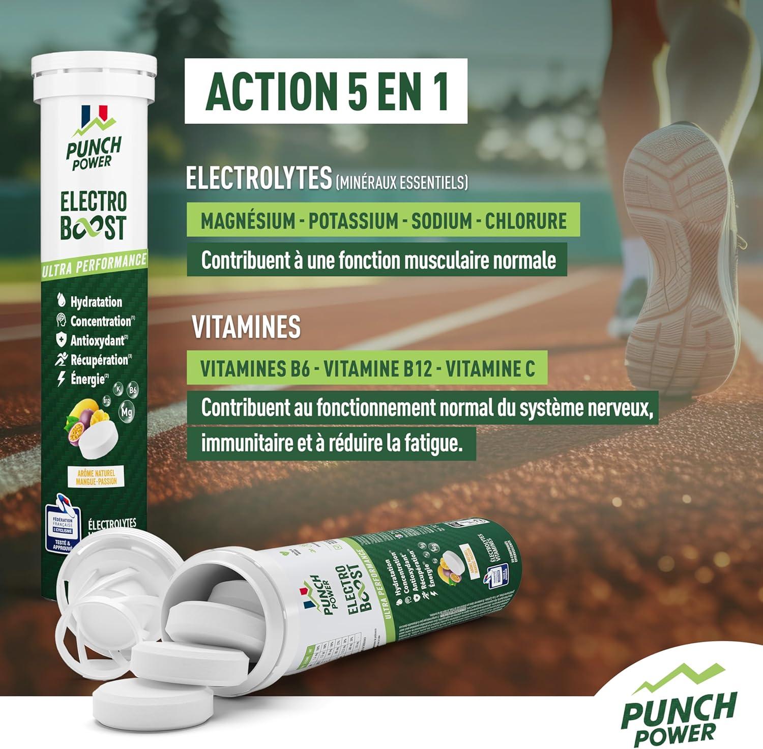 imageELECTROLYTES HYDRATATION Electrolyte Punch Power SANS SUCRE Fabriqu en France Vitamines Minraux Magnesium Pastille Hydratation Sport 20 Pastilles Effervescentes Electrolytes Mangue PassionMangue Passion
