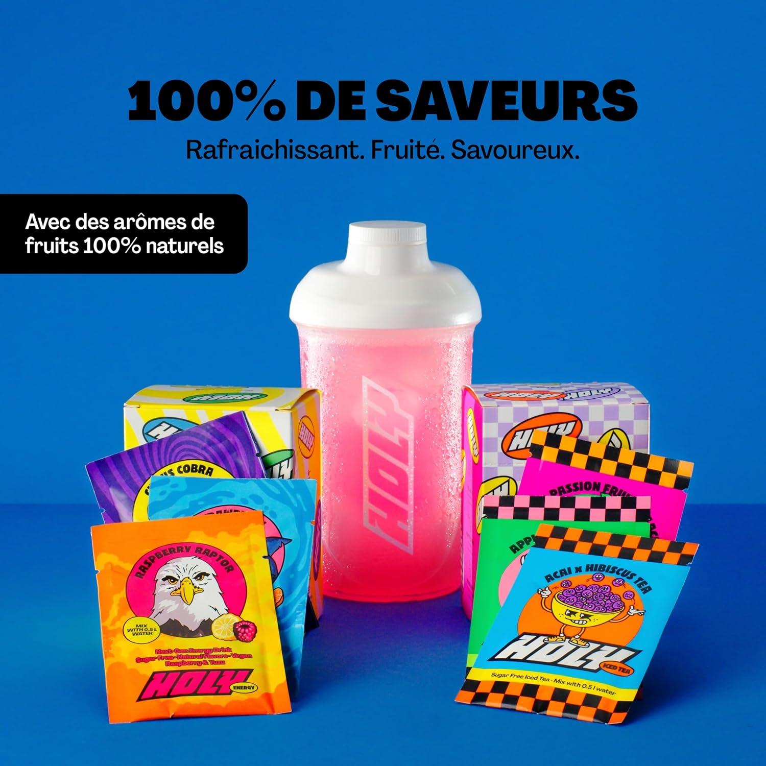 imageHOLY Hydration Kit de dmarrage Boisson sportive 2x7 portions au got fruit naturel Avec lectrolytes et minraux Vgtalien Sans sucreStarter Set Duo