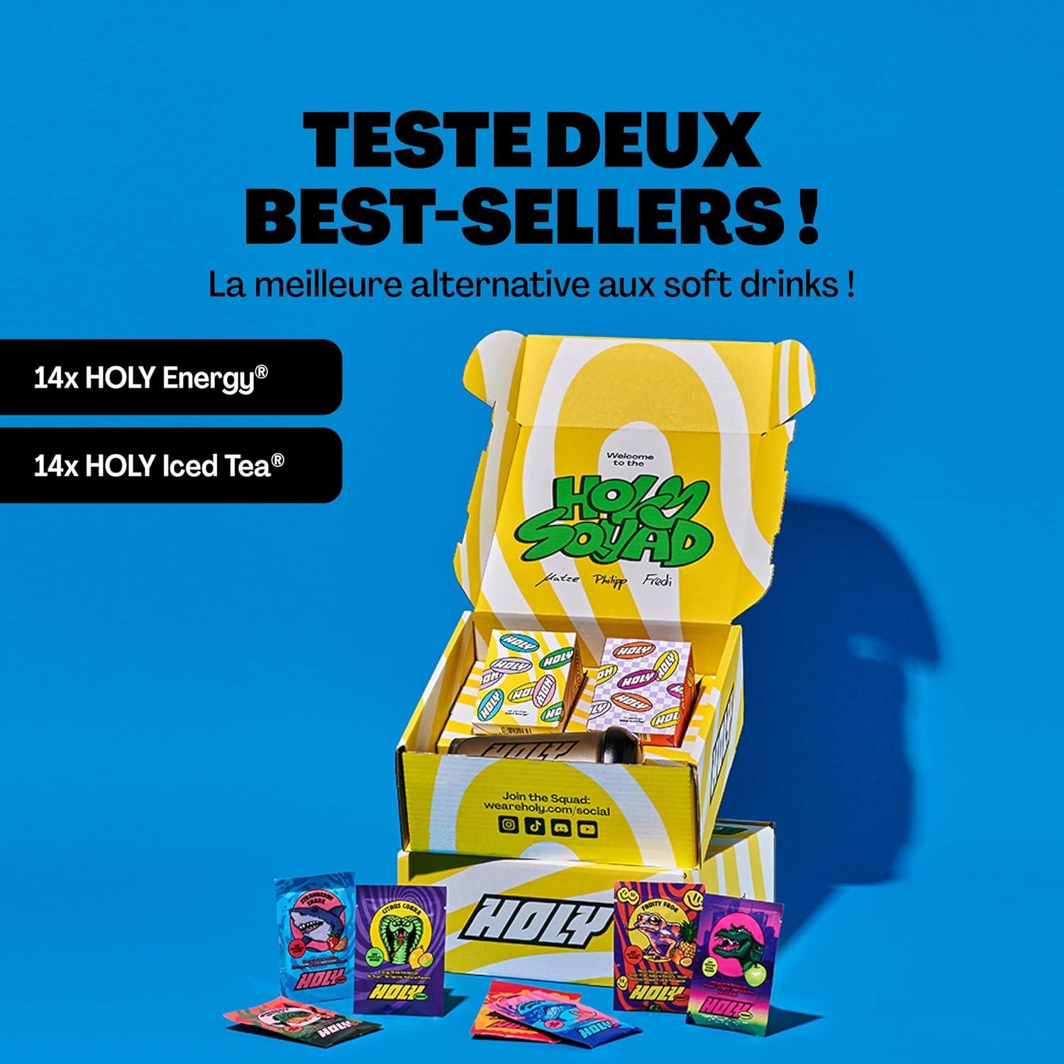 imageHOLY Hydration Kit de dmarrage Boisson sportive 2x7 portions au got fruit naturel Avec lectrolytes et minraux Vgtalien Sans sucreStarter Set Duo