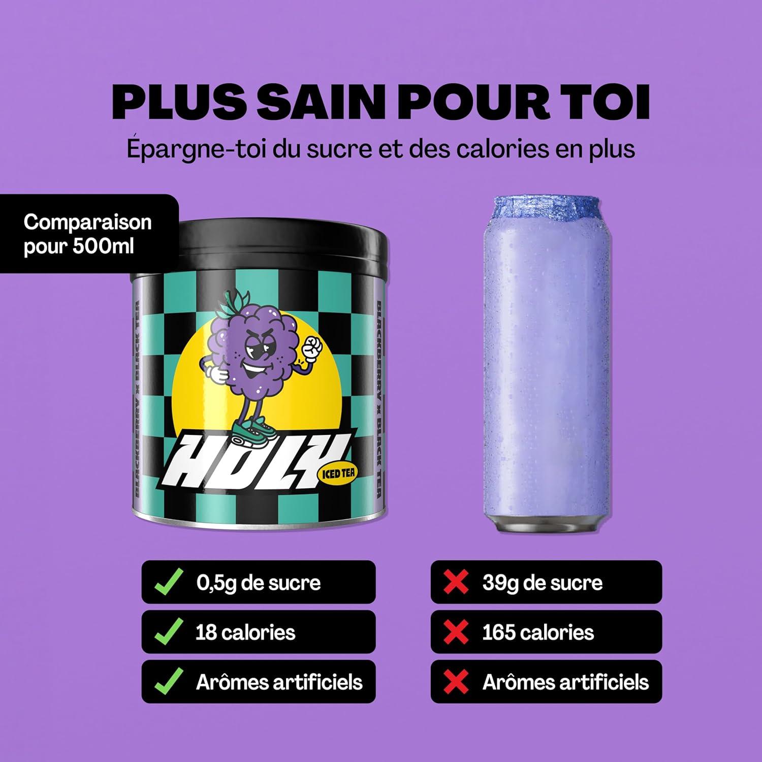 imageHOLY Hydration Kit de dmarrage Boisson sportive 2x7 portions au got fruit naturel Avec lectrolytes et minraux Vgtalien Sans sucreStarter Set HOLY Iced Tea