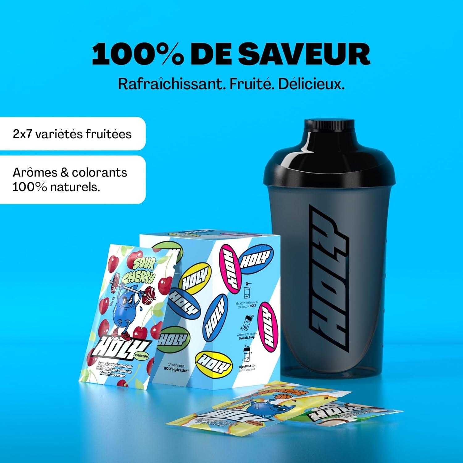 imageHOLY Hydration Kit de dmarrage Boisson sportive 2x7 portions au got fruit naturel Avec lectrolytes et minraux Vgtalien Sans sucreStarter Set HOLY Hydration