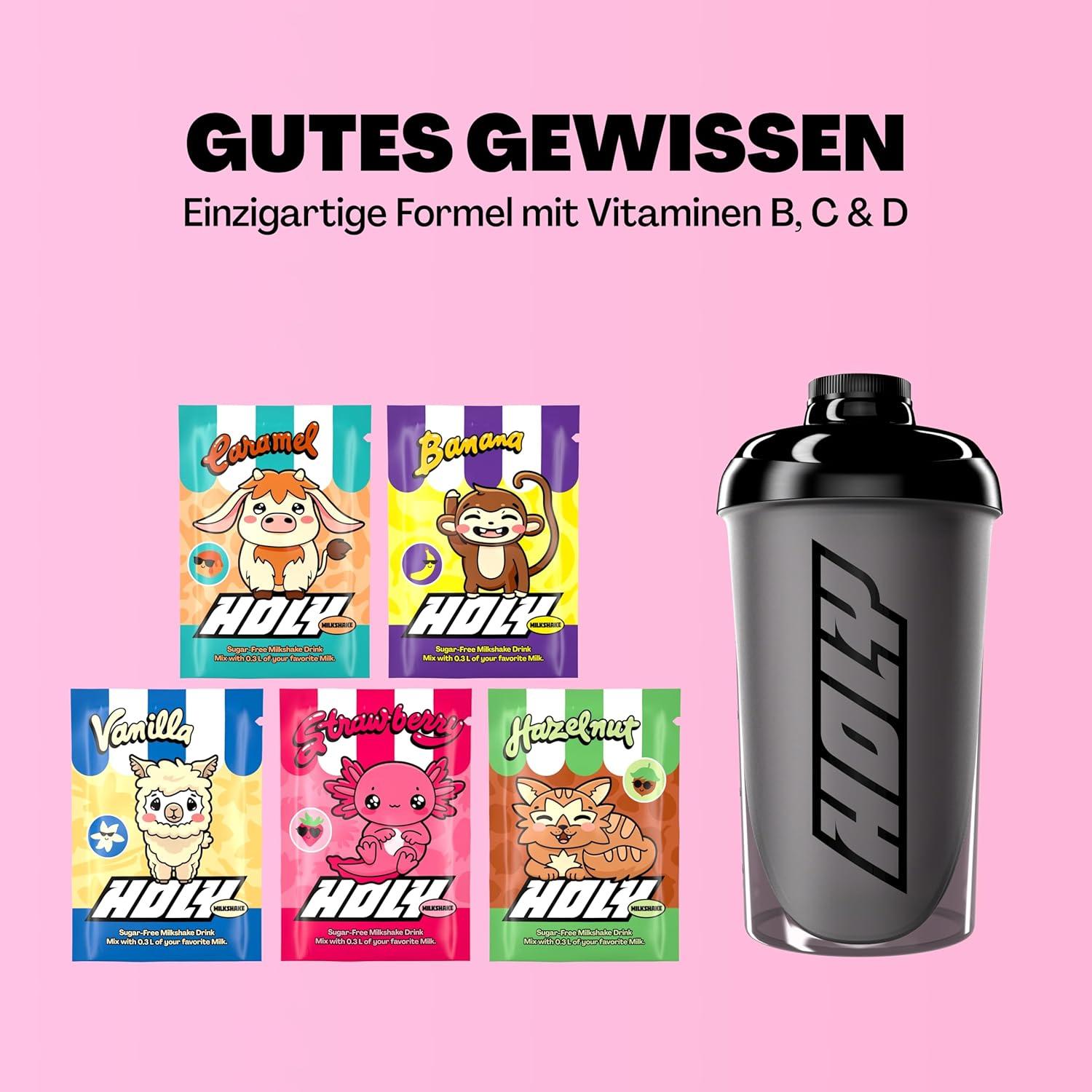 imageHOLY Hydration Kit de dmarrage Boisson sportive 2x7 portions au got fruit naturel Avec lectrolytes et minraux Vgtalien Sans sucreStarter Set Milkshake