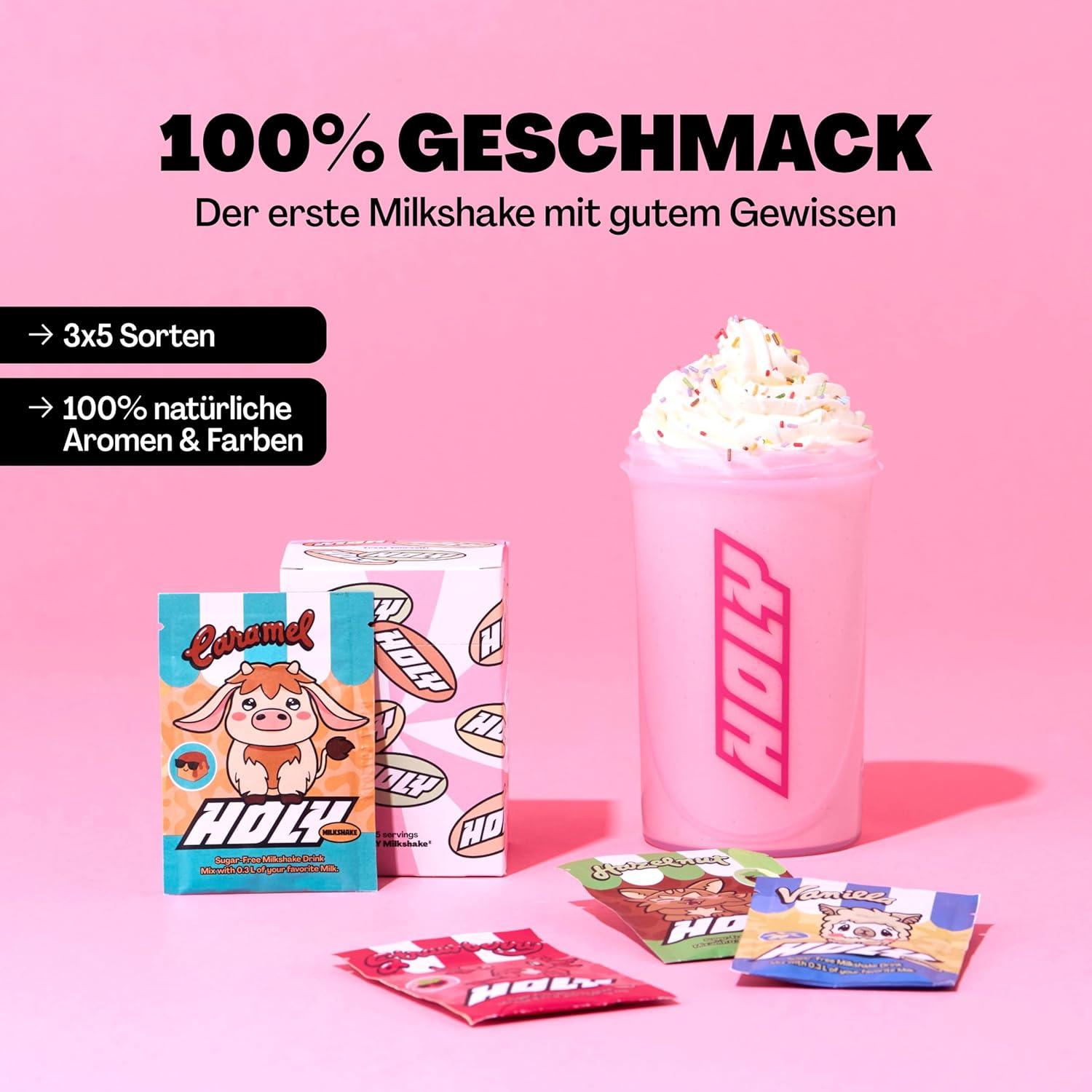 imageHOLY Hydration Kit de dmarrage Boisson sportive 2x7 portions au got fruit naturel Avec lectrolytes et minraux Vgtalien Sans sucreStarter Set Milkshake