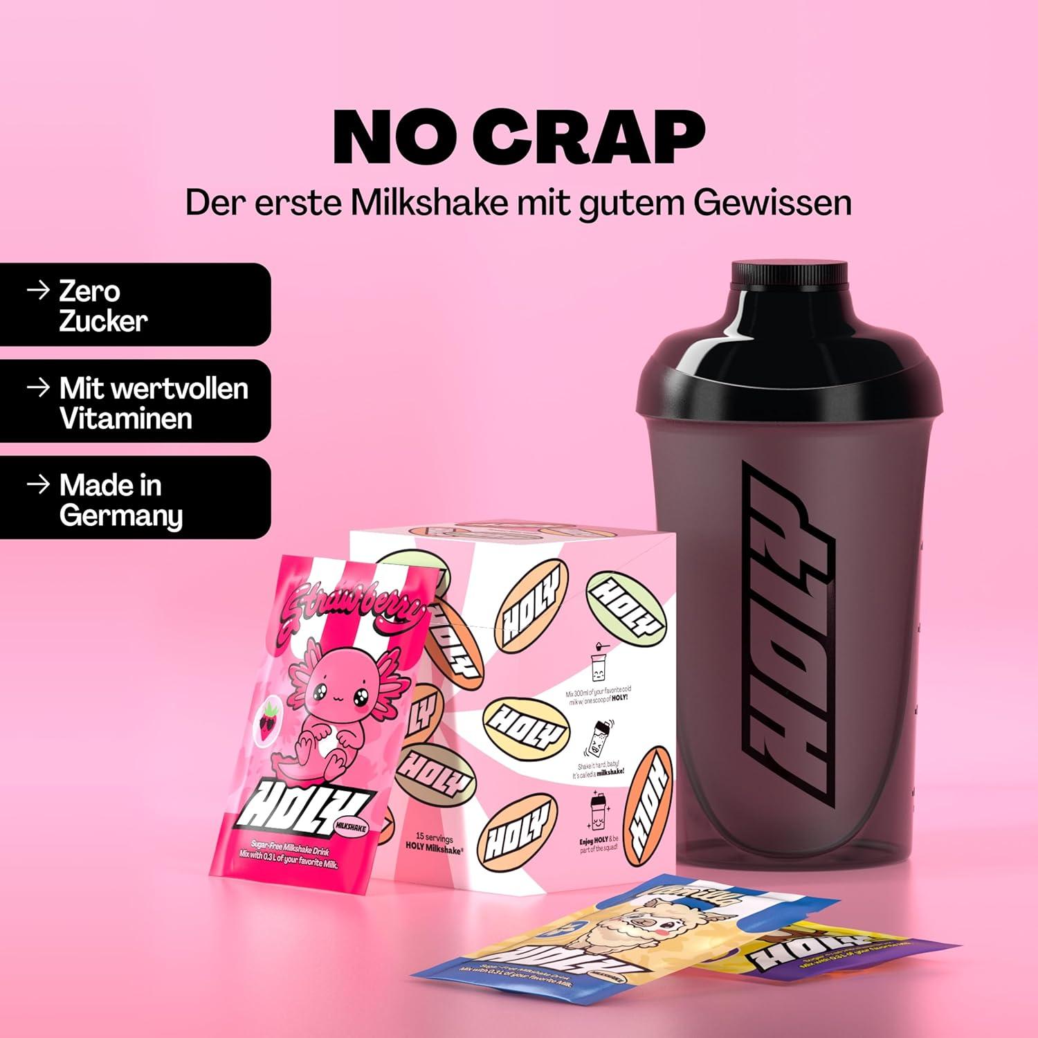 imageHOLY Hydration Kit de dmarrage Boisson sportive 2x7 portions au got fruit naturel Avec lectrolytes et minraux Vgtalien Sans sucreStarter Set Milkshake