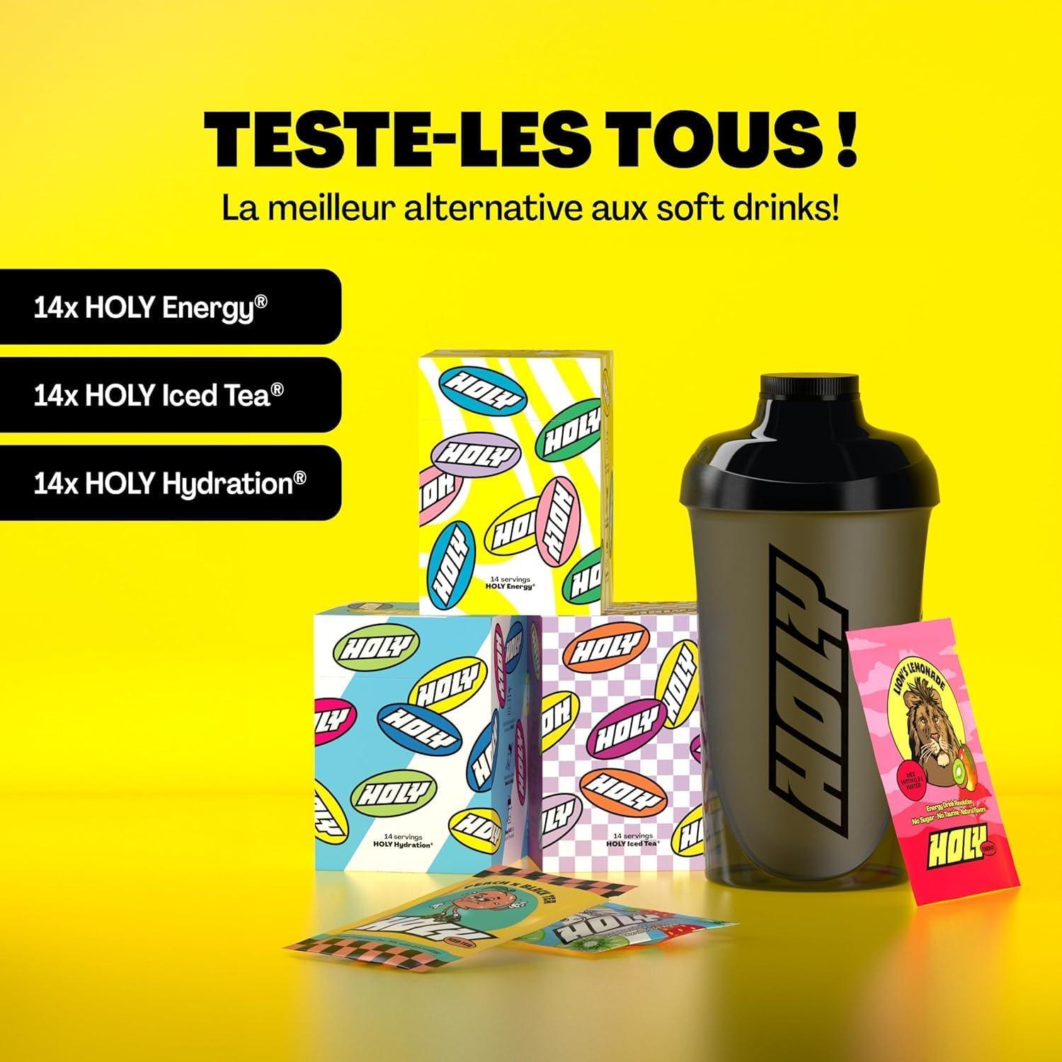 imageHOLY Hydration Kit de dmarrage Boisson sportive 2x7 portions au got fruit naturel Avec lectrolytes et minraux Vgtalien Sans sucreStarter Set Trio