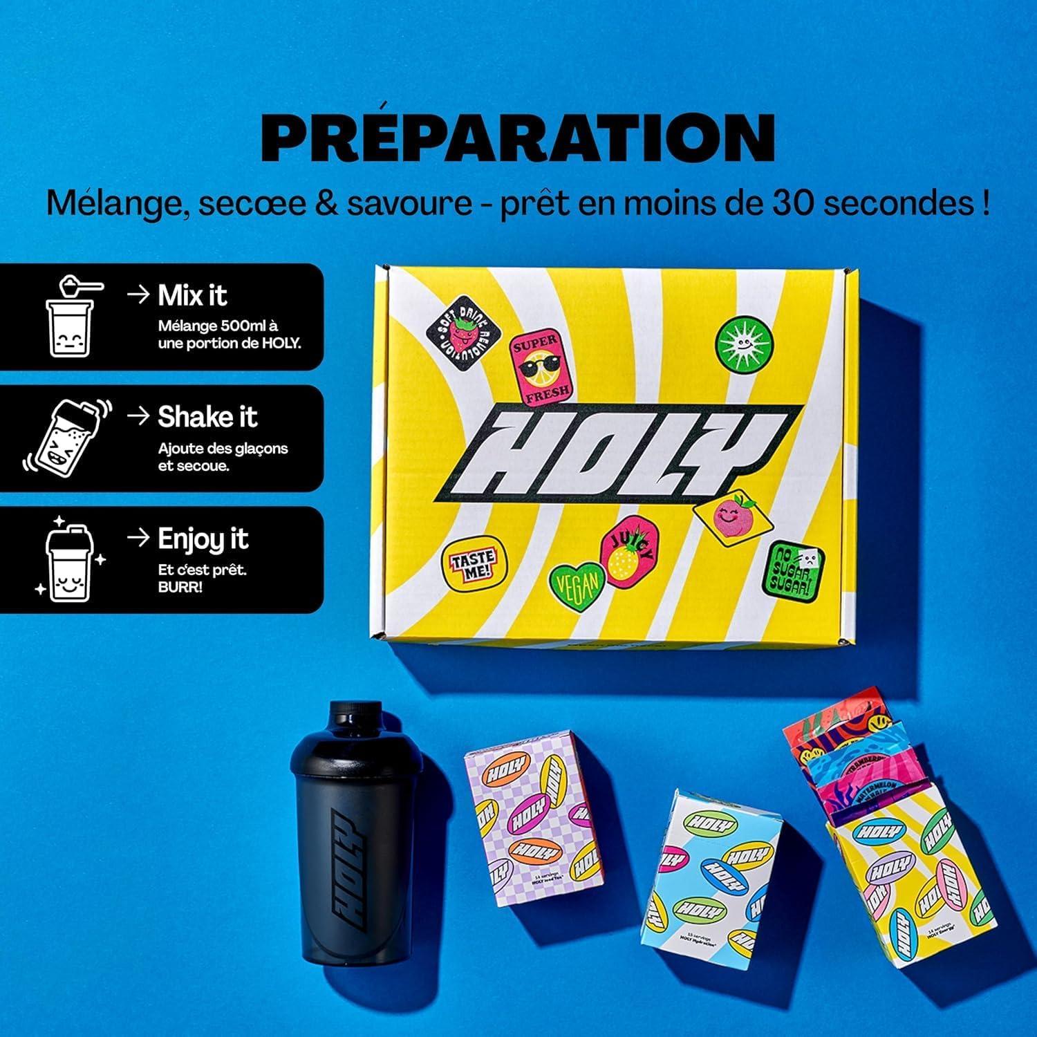 imageHOLY Hydration Kit de dmarrage Boisson sportive 2x7 portions au got fruit naturel Avec lectrolytes et minraux Vgtalien Sans sucreStarter Set Trio