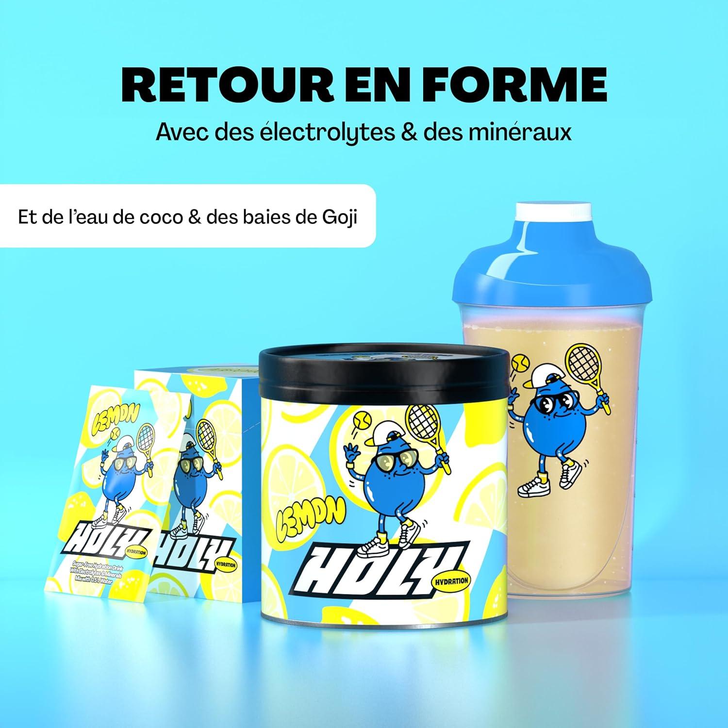 imageHOLY Hydration Lemon 50 portions avec de prcieux lectrolytes ampamp minraux Boisson hydratante Vgtalienne aux armes de fruits 100 naturels 350gCitron