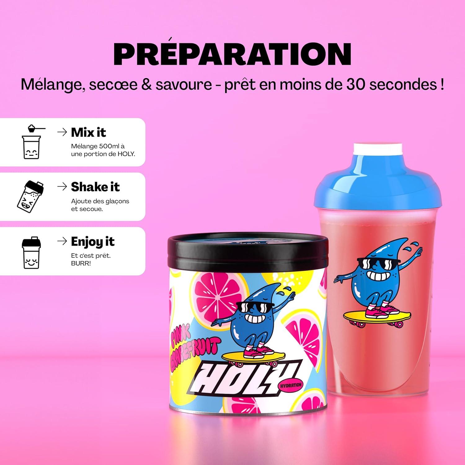 imageHOLY Hydration Lemon 50 portions avec de prcieux lectrolytes ampamp minraux Boisson hydratante Vgtalienne aux armes de fruits 100 naturels 350gPink Grapefruit