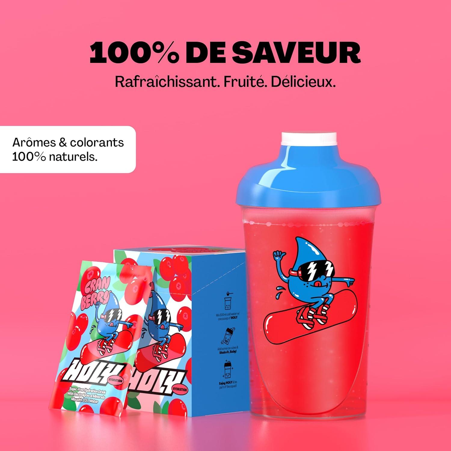 imageHOLY Hydration Lot de 10 botes de dgustation canneberge en poudre au got canneberge 10 portions dlectrolytes et minraux prcieux Boisson dhydratation Vgtalien avec armes de fruitsCranberry