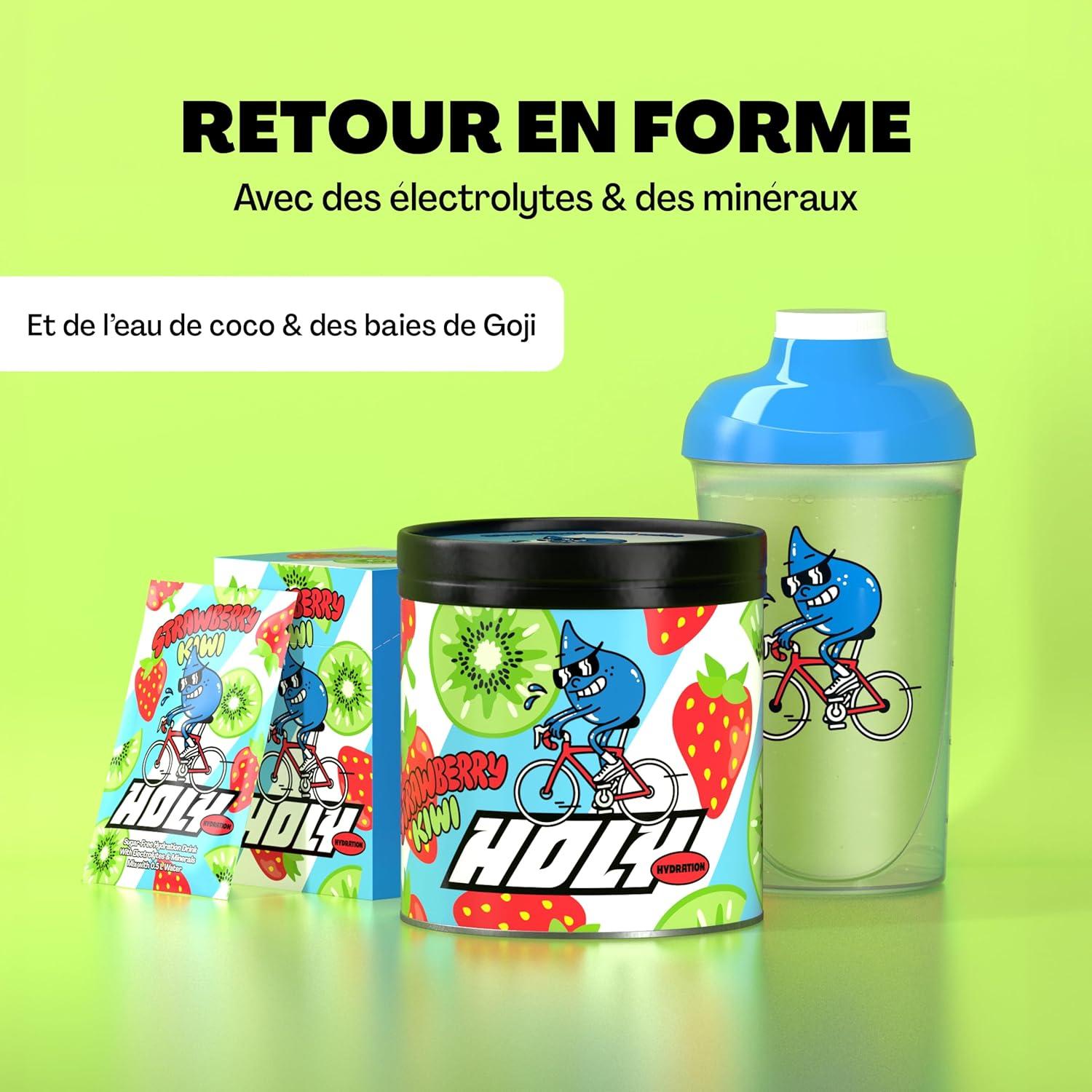 imageHOLY Hydration Lot de 10 botes de dgustation canneberge en poudre au got canneberge 10 portions dlectrolytes et minraux prcieux Boisson dhydratation Vgtalien avec armes de fruitsStrawberry Kiwi