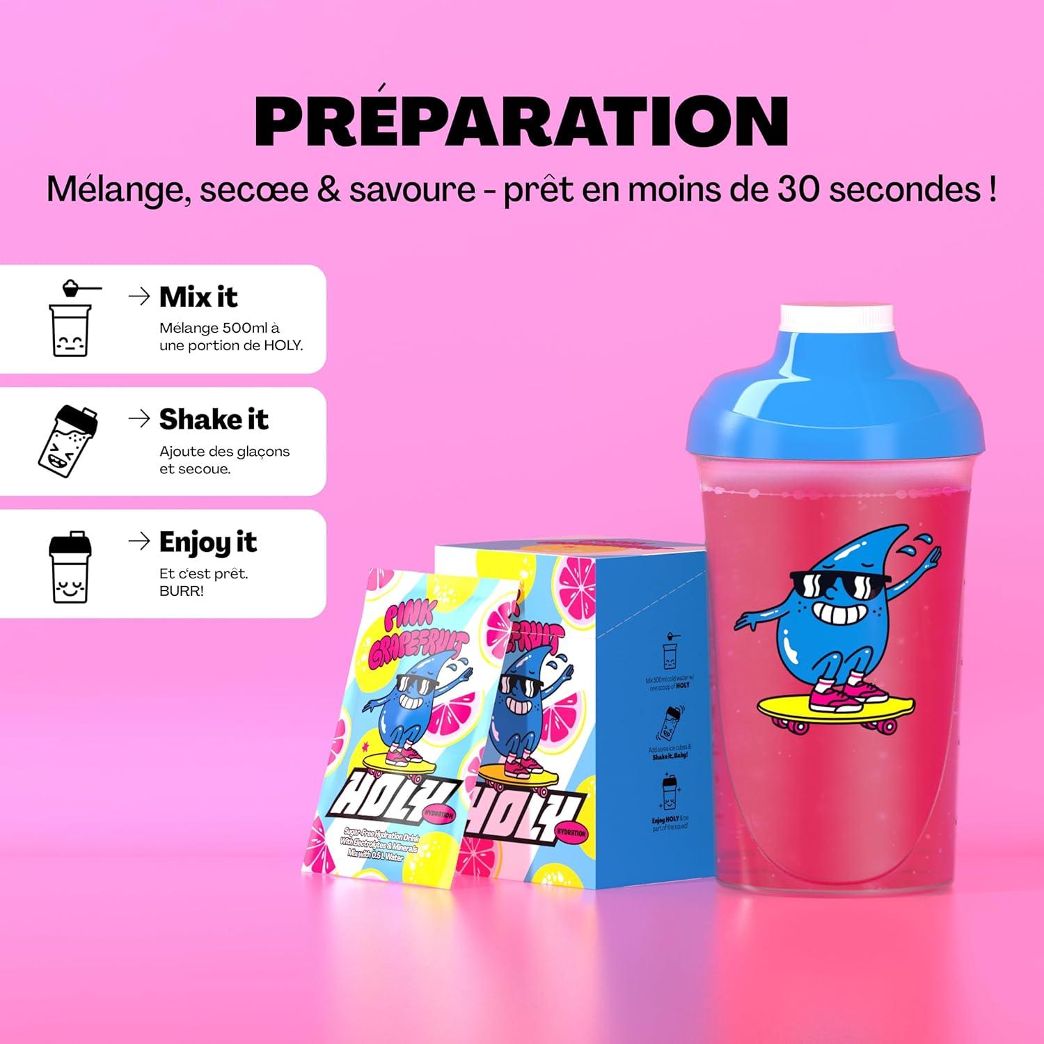 imageHOLY Hydration Lot de 10 botes de dgustation canneberge en poudre au got canneberge 10 portions dlectrolytes et minraux prcieux Boisson dhydratation Vgtalien avec armes de fruitsPink Grapefruit