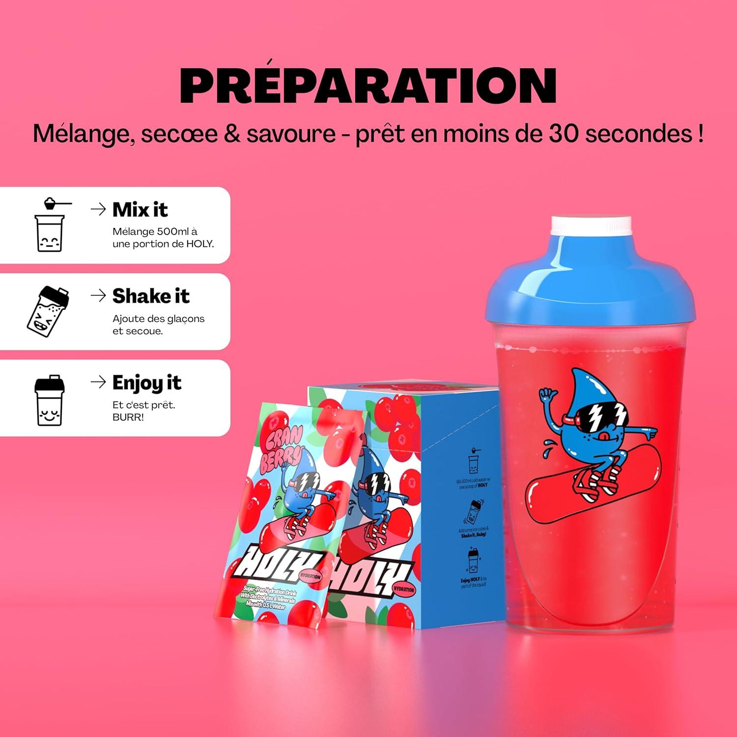 imageHOLY Hydration Lot de 10 botes de dgustation canneberge en poudre au got canneberge 10 portions dlectrolytes et minraux prcieux Boisson dhydratation Vgtalien avec armes de fruitsCranberry