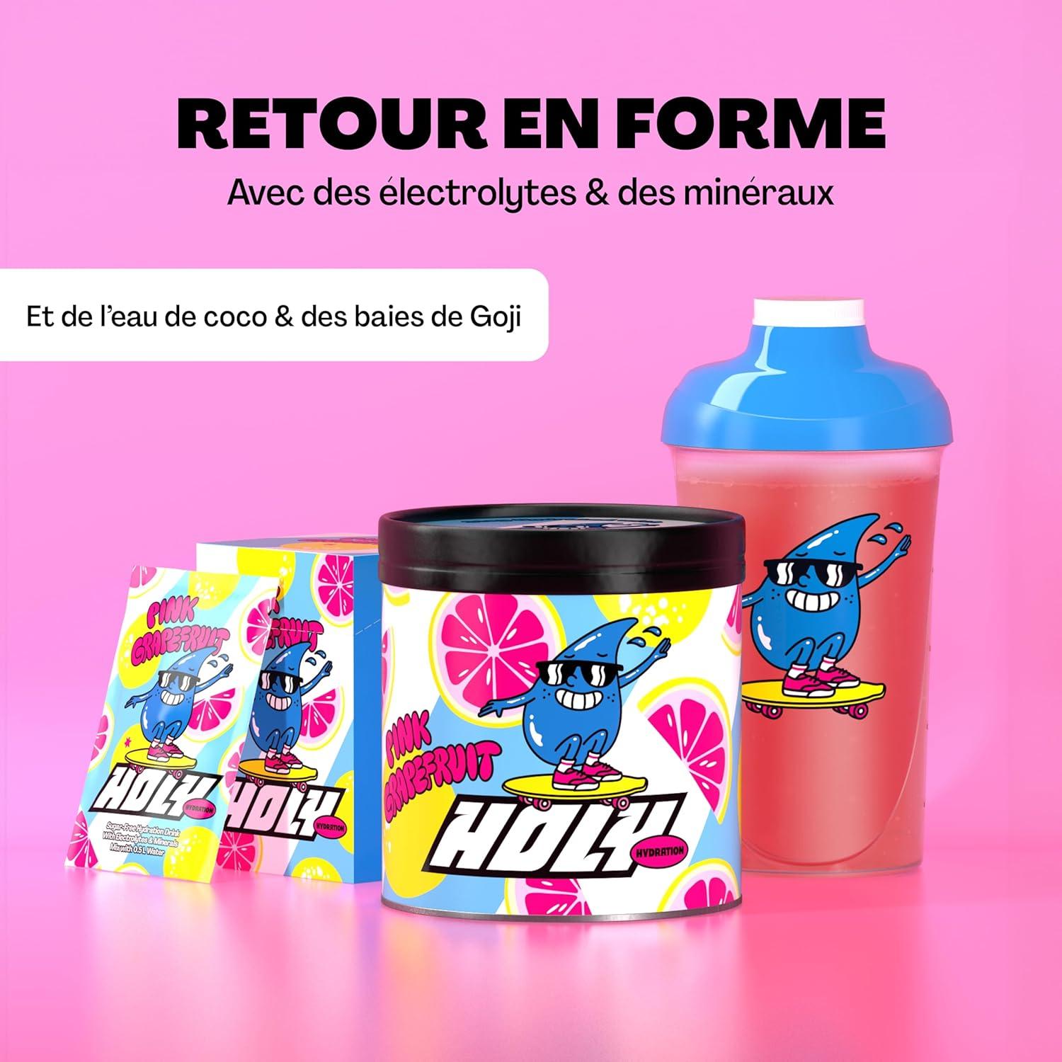imageHOLY Hydration Lot de 10 botes de dgustation canneberge en poudre au got canneberge 10 portions dlectrolytes et minraux prcieux Boisson dhydratation Vgtalien avec armes de fruitsPink Grapefruit