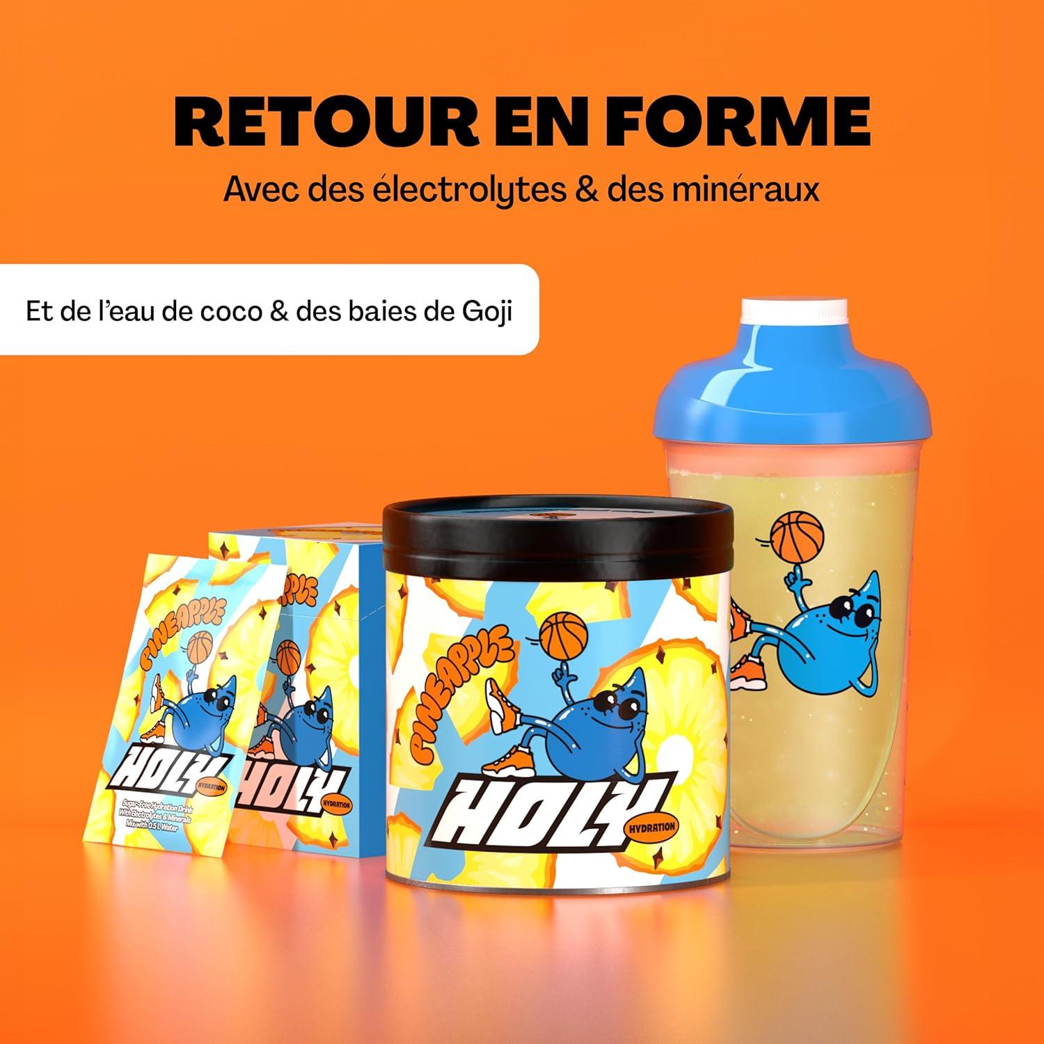 imageHOLY Hydration Lot de 10 botes de dgustation canneberge en poudre au got canneberge 10 portions dlectrolytes et minraux prcieux Boisson dhydratation Vgtalien avec armes de fruitsPineapple