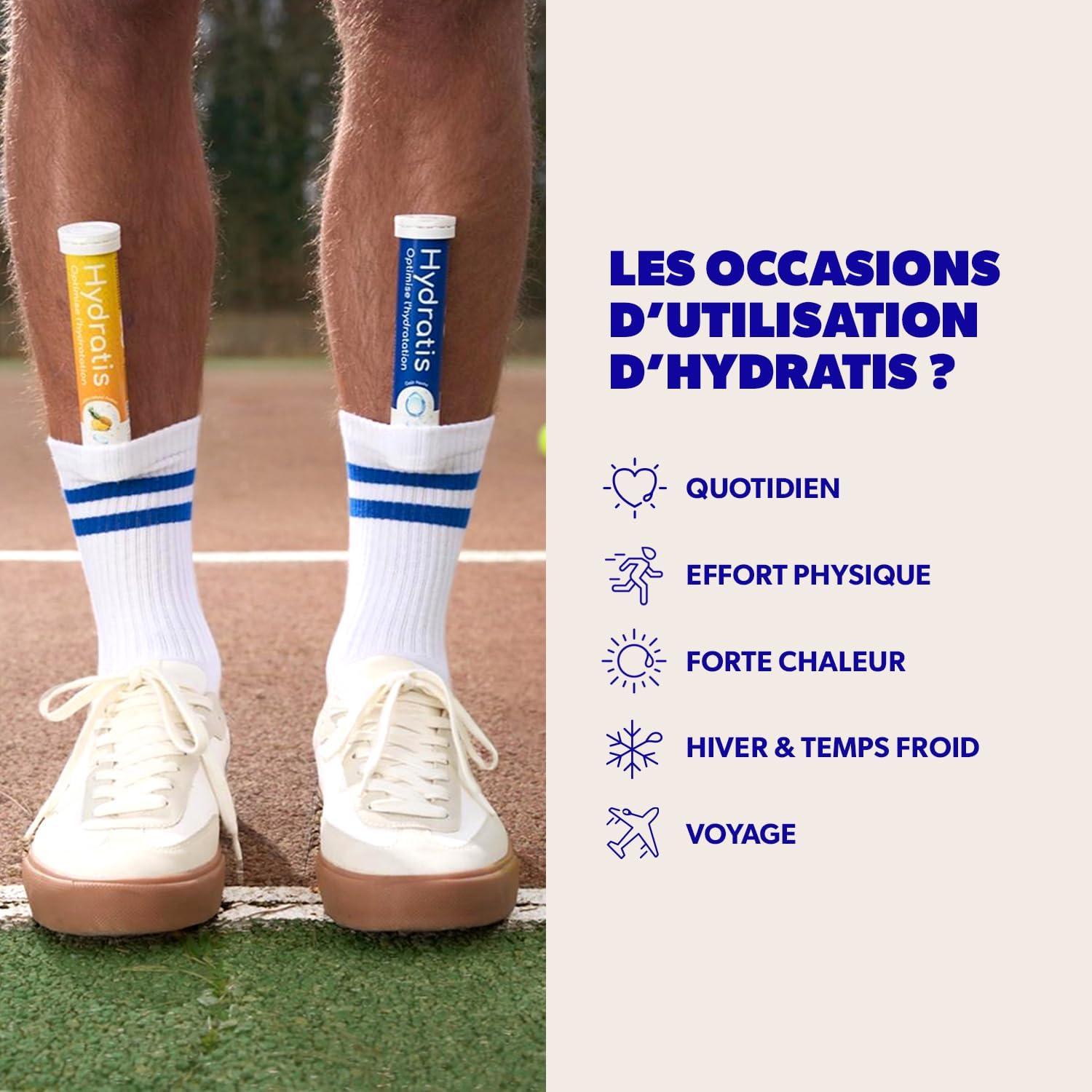 imageHYDRATIS Pastilles Hydratation Electrolytes CitronnelleGingembre Amliore lHydratation et Favorise lnergie Formule Isotonique Sport Rcupration Bientre 2 tubes 40 PastillesPack 8