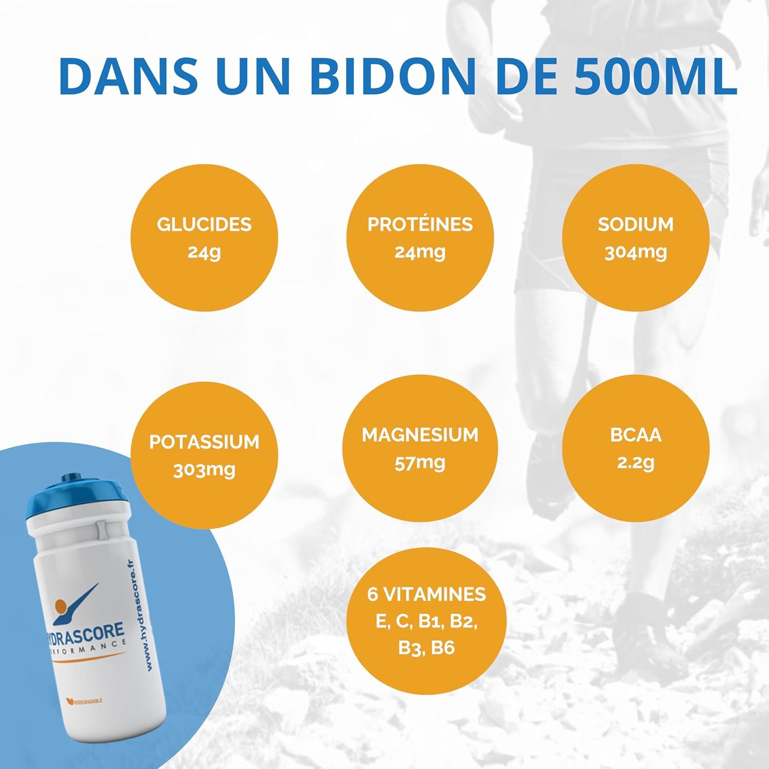 imageHydrascore Boisson de Rcupration Fruits Rouges 6 Sachets Peu de Sucres Boisson Hypotonique Energtique Running Trail Vlo Hydratation lectrolytes BCAA Hydratation H1020Ananas