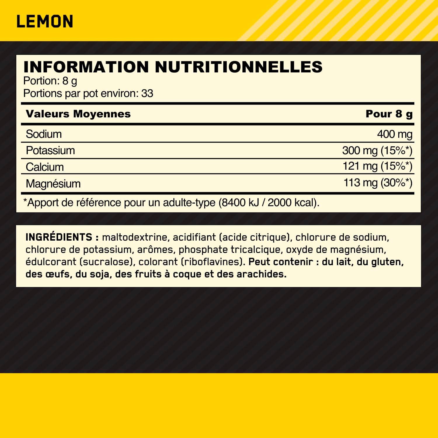 imageOptimum Nutrition Poudre lectrolytes Citron Diluer avec Sodium Magnsium Potassium Complment pour Entranement et Sport 264g 33 Portions 197 charactersCitron