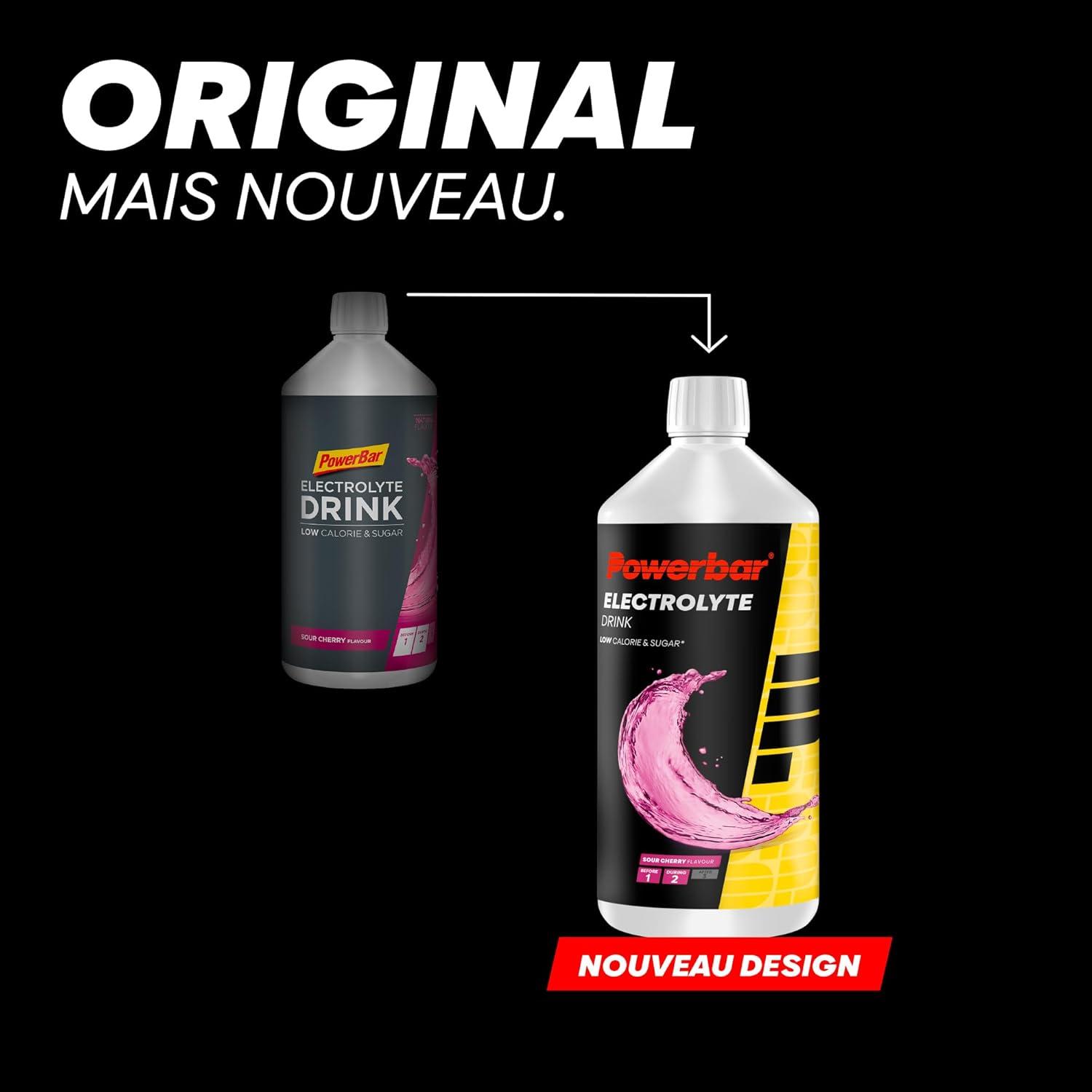 imagePowerbar Elektrolyte Drink Sour Cherry 1000ml Boisson isotonique pour sportifs 5 lectrolytesCerise Acide