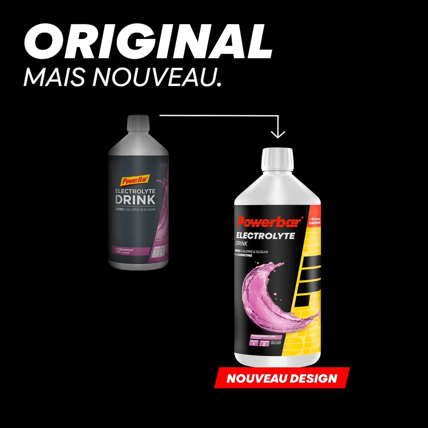imagePowerbar Elektrolyte Drink Sour Cherry 1000ml Boisson isotonique pour sportifs 5 lectrolytesPassionfruit Lime